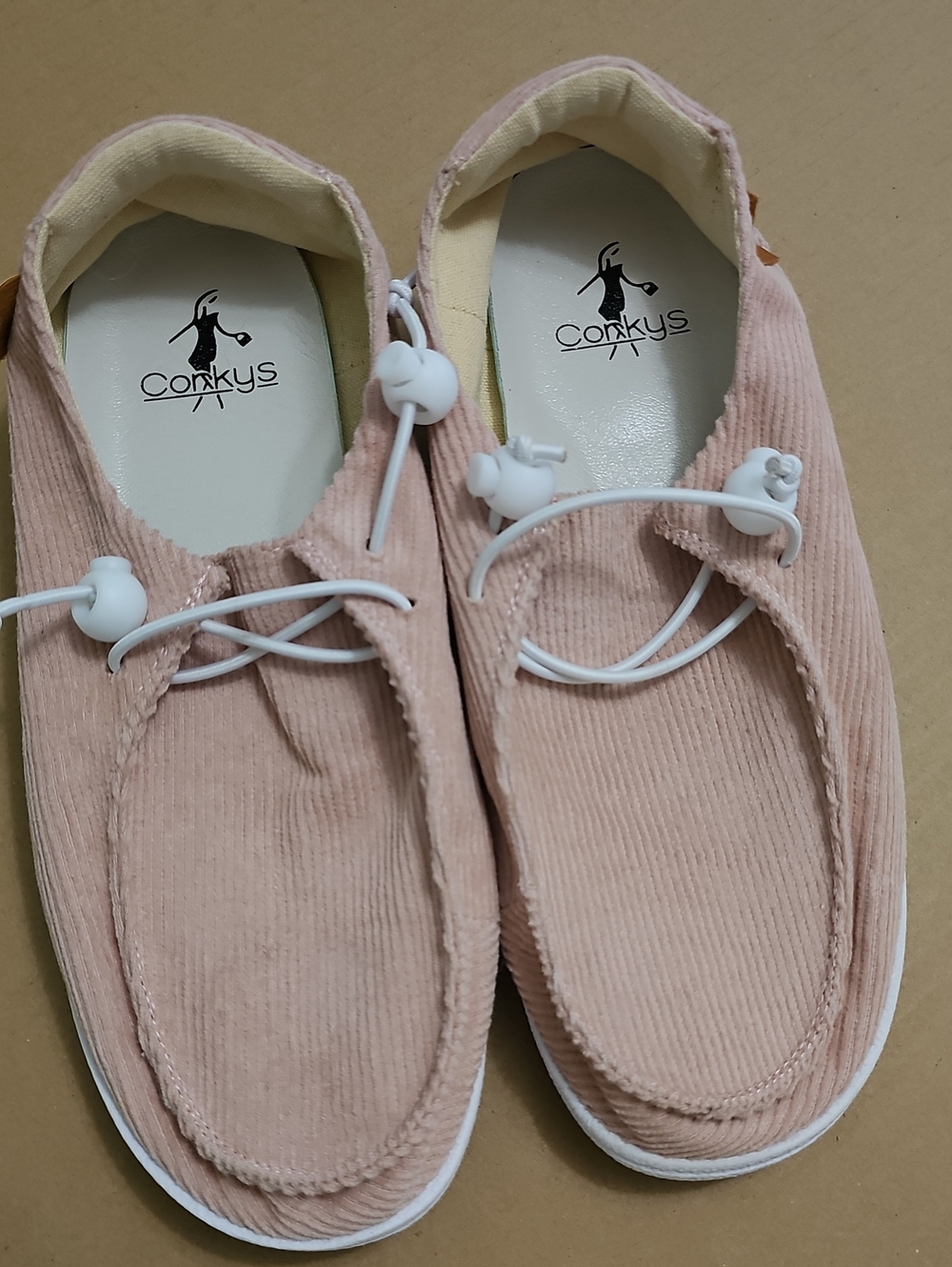 Corkys Blush Pink Corduroy Slip-On Flats